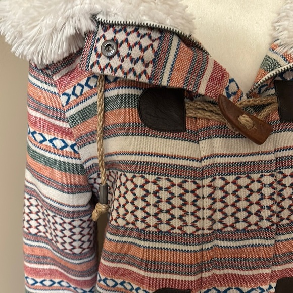 Roxy Pink and White Teddy Jacket Cozy Faux Fur - Picture 5 of 11